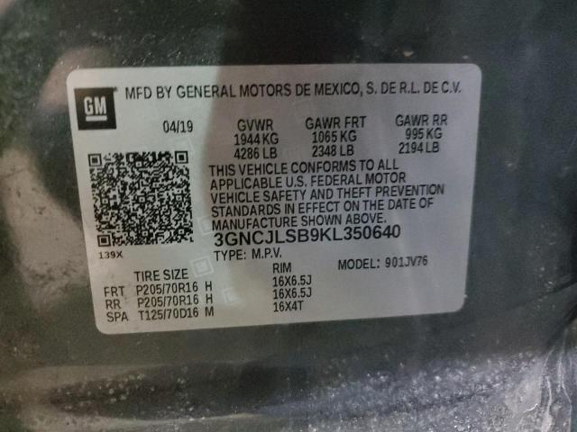 2019 CHEVROLET TRAX 1LT - 3GNCJLSB9KL350640