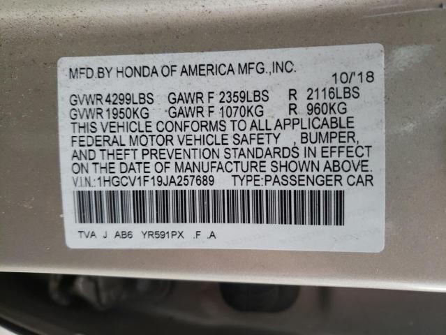 2018 HONDA ACCORD LX - 1HGCV1F19JA257689