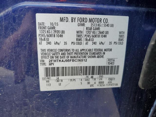 2015 FORD EDGE SEL - 2FMTK4J95FBC06512