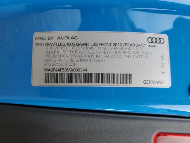 2021 AUDI S5 PREMIUM - WAUP4AF58MA009344