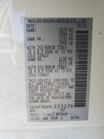 2022 NISSAN PATHFINDER - 5N1DR3BAXNC223226