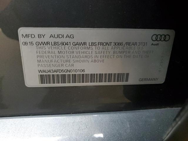 2016 AUDI A8 L QUATT WAU43AFD5GN010106