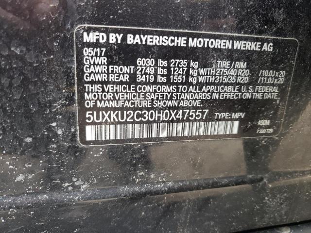 2017 BMW X6 XDRIVE3 - 5UXKU2C30H0X47557