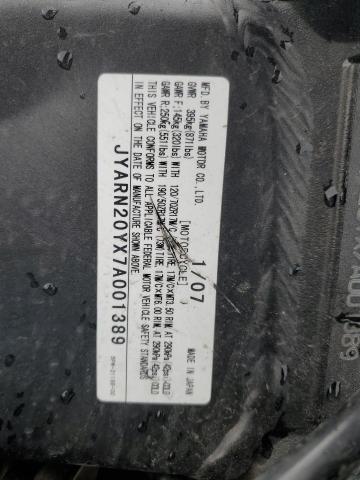 2007 YAMAHA YZFR1 JYARN20YX7A001389