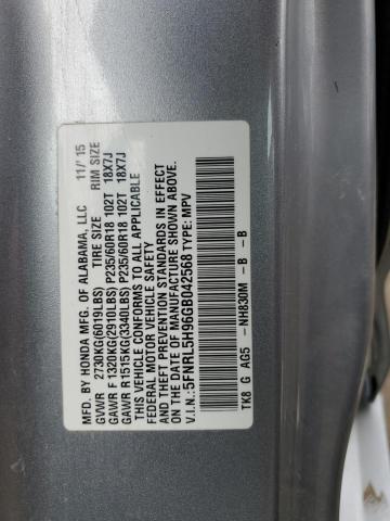 2016 HONDA ODYSSEY TO - 5FNRL5H96GB042568