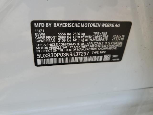 2022 BMW X3 M40I - 5UX83DP03N9K37297