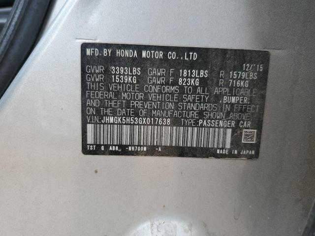 2016 HONDA FIT LX - JHMGK5H53GX017638
