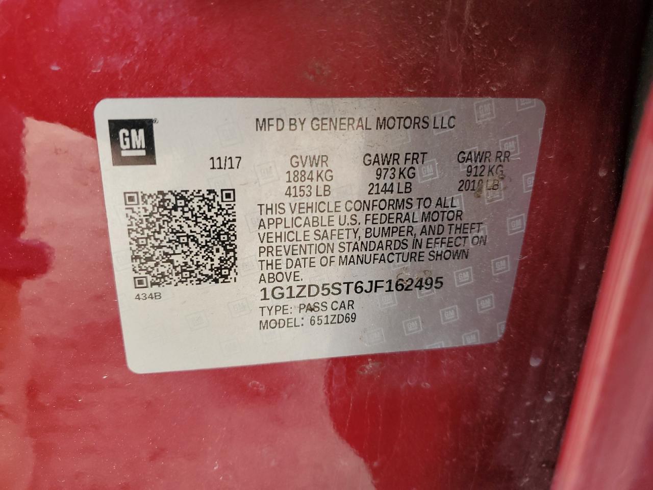 Lot #3137754490 2018 CHEVROLET MALIBU LT