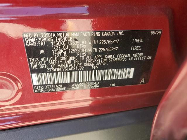 2020 TOYOTA RAV4 XLE - 2T3W1RFV6LW084582