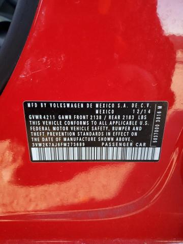 2015 VOLKSWAGEN JETTA BASE - 3VW2K7AJ6FM273689