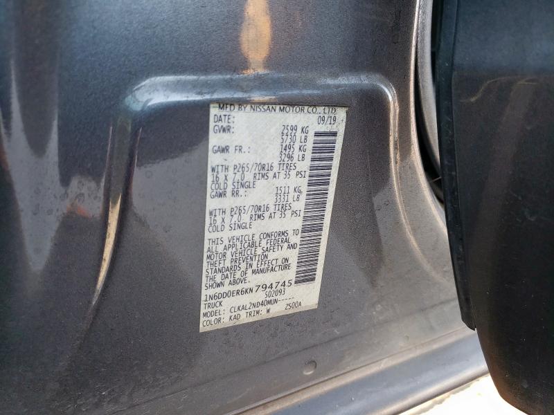 2019 NISSAN FRONTIER S - 1N6DD0ER6KN794745