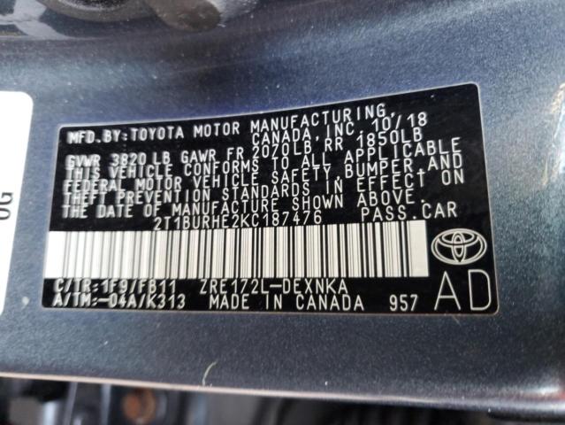 2019 TOYOTA COROLLA L - 2T1BURHE2KC187476