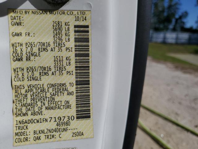 2015 NISSAN FRONTIER S - 1N6AD0CW1FN719730