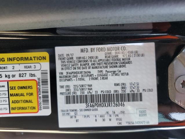 2018 FORD FUSION SE - 3FA6P0HDXJR126046