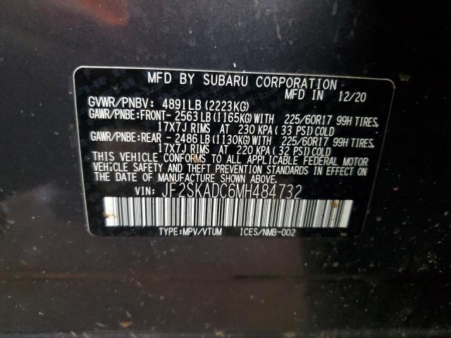 2021 SUBARU FORESTER JF2SKADC6MH484732