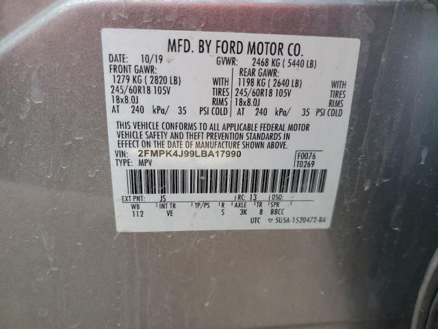 2020 FORD EDGE SEL - 2FMPK4J99LBA17990