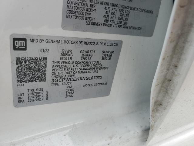 3GCPWCEKXNG187033 2022 CHEVROLET ALL Models