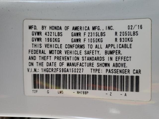 2016 HONDA ACCORD SPO - 1HGCR2F59GA150227