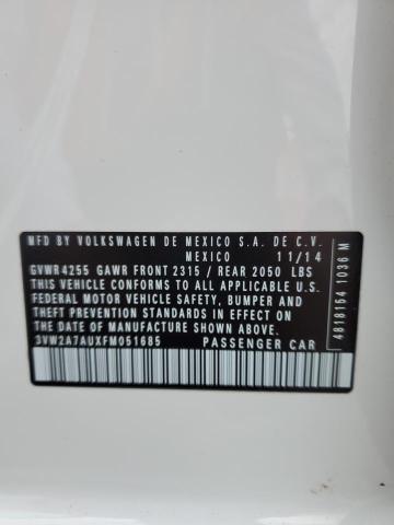 2015 VOLKSWAGEN GOLF TDI 3VW2A7AUXFM051685