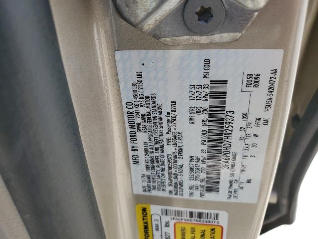 2017 FORD FUSION SE - 3FA6P0HD7HR259373