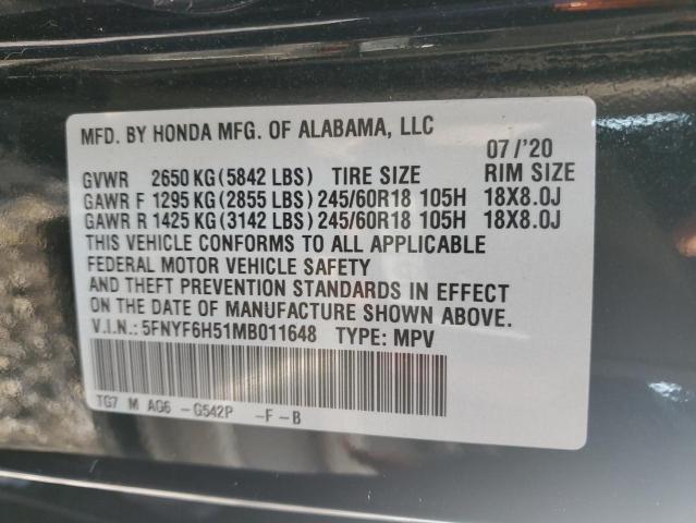 5FNYF6H51MB011648 2021 HONDA PILOT