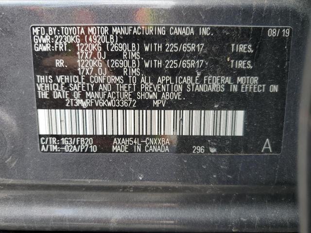 2019 TOYOTA RAV4 LE - 2T3MWRFV6KW033672