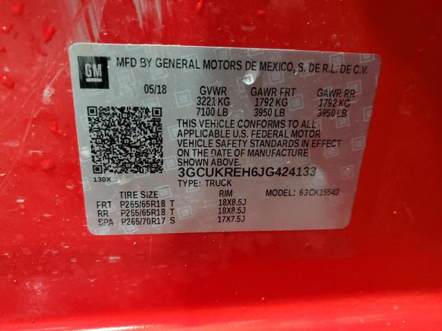 2018 CHEVROLET SILVERADO - 3GCUKREH6JG424133