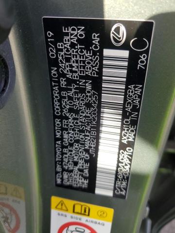 2019 LEXUS ES 300H JTHB21B11K2034257