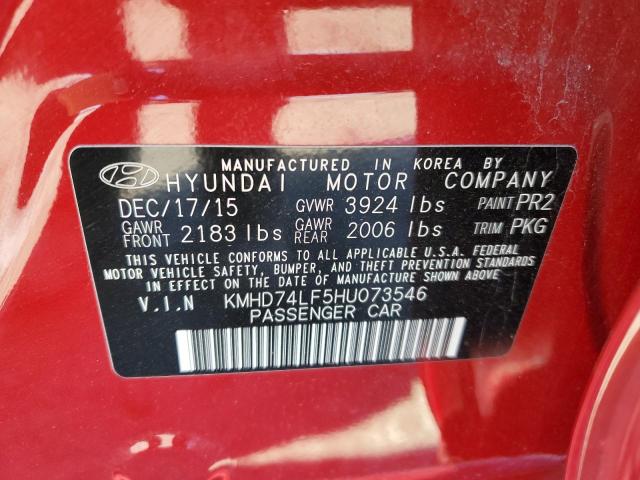 2017 HYUNDAI ELANTRA SE - KMHD74LF5HU073546