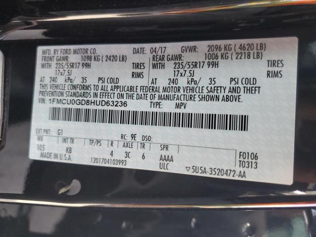 2017 FORD ESCAPE SE - 1FMCU0GD8HUD63236
