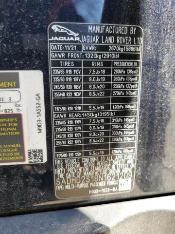 2022 JAGUAR I-PACE HSE SADHD2S18N1621209
