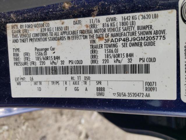 2016 FORD FIESTA SE #3284674340