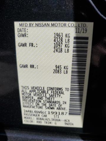 2020 NISSAN ALTIMA SV - 1N4BL4DV6LC199187