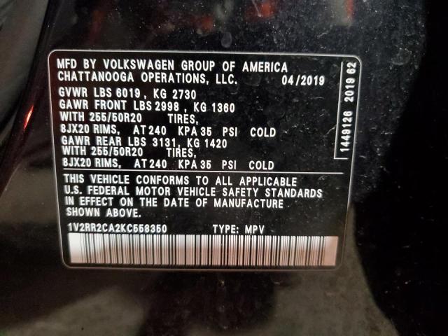 2019 VOLKSWAGEN ATLAS SEL - 1V2RR2CA2KC558350