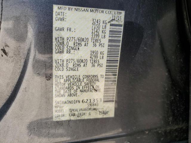 2015 NISSAN ARMADA SV - 5N1BA0ND1FN621353