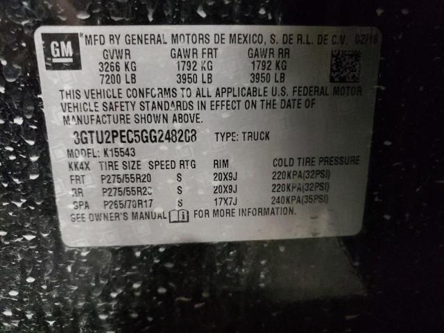 2016 GMC SIERRA K15 - 3GTU2PEC5GG248208