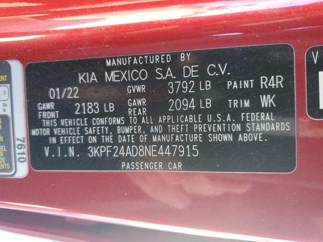 2022 KIA FORTE FE - 3KPF24AD8NE447915