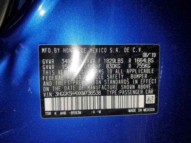 2019 HONDA FIT LX - 3HGGK5H4XKM736538