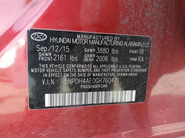 2016 HYUNDAI ELANTRA SE - 5NPDH4AE0GH760471