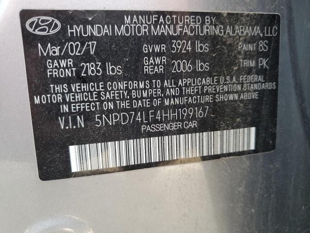 2017 HYUNDAI ELANTRA SE - 5NPD74LF4HH199167