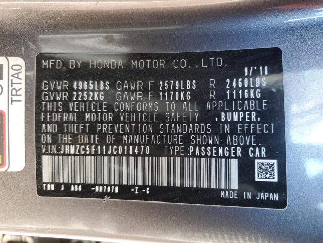 2018 HONDA CLARITY JHMZC5F11JC018470
