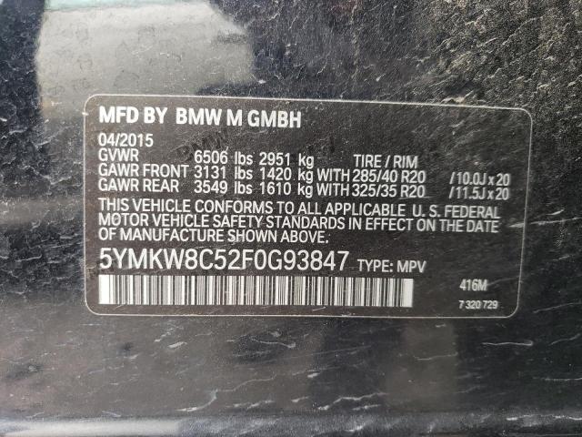 2015 BMW X6 M 5YMKW8C52F0G93847