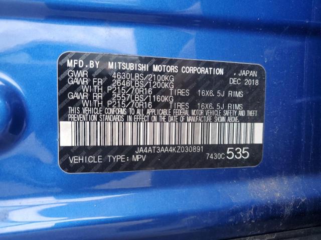 2019 MITSUBISHI ECLIPSE CR - JA4AT3AA4KZ030891