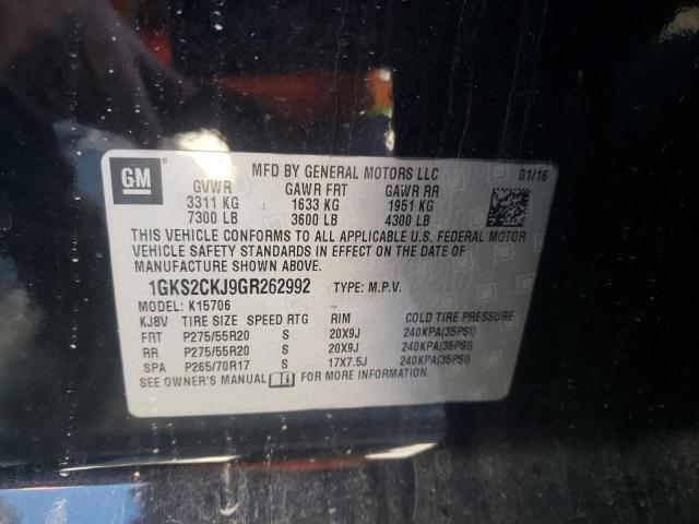 2016 GMC YUKON 1GKS2CKJ9GR262992