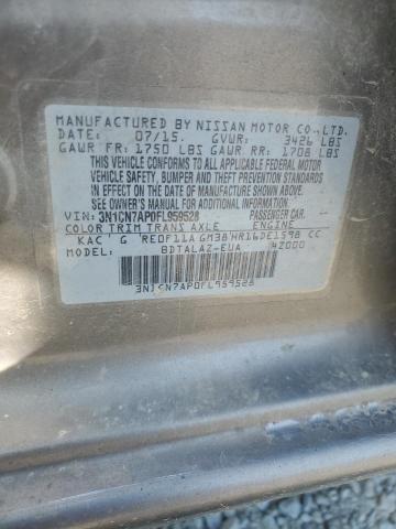 2015 NISSAN VERSA S 3N1CN7AP0FL959528