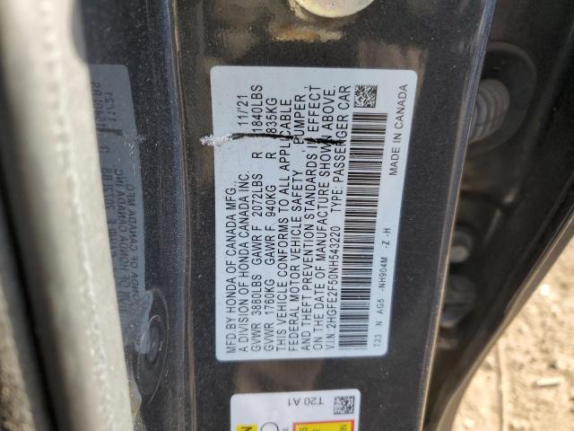 2022 HONDA CIVIC SPOR - 2HGFE2F50NH543220