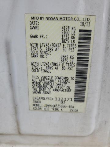 2012 NISSAN NV 2500 #3130728994