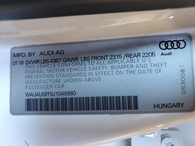 2018 AUDI A3 PREMIUM - WAUAUGFF9J1049980