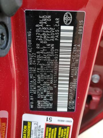 2022 TOYOTA CAMRY LE 4T1C11AK6NU049313