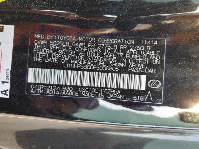 2015 LEXUS RC-F JTHHP5BC0F5000805